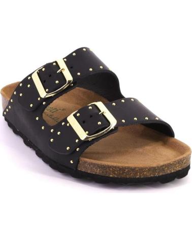 Sandales pour Femme AUTENTI 13843 ZUECOS O MULES DE MUJER PIEL NEGRO