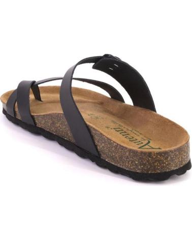 Sandales pour Femme AUTENTI 3572 ZUECOS O MULES DE MUJER PIEL NEGRO