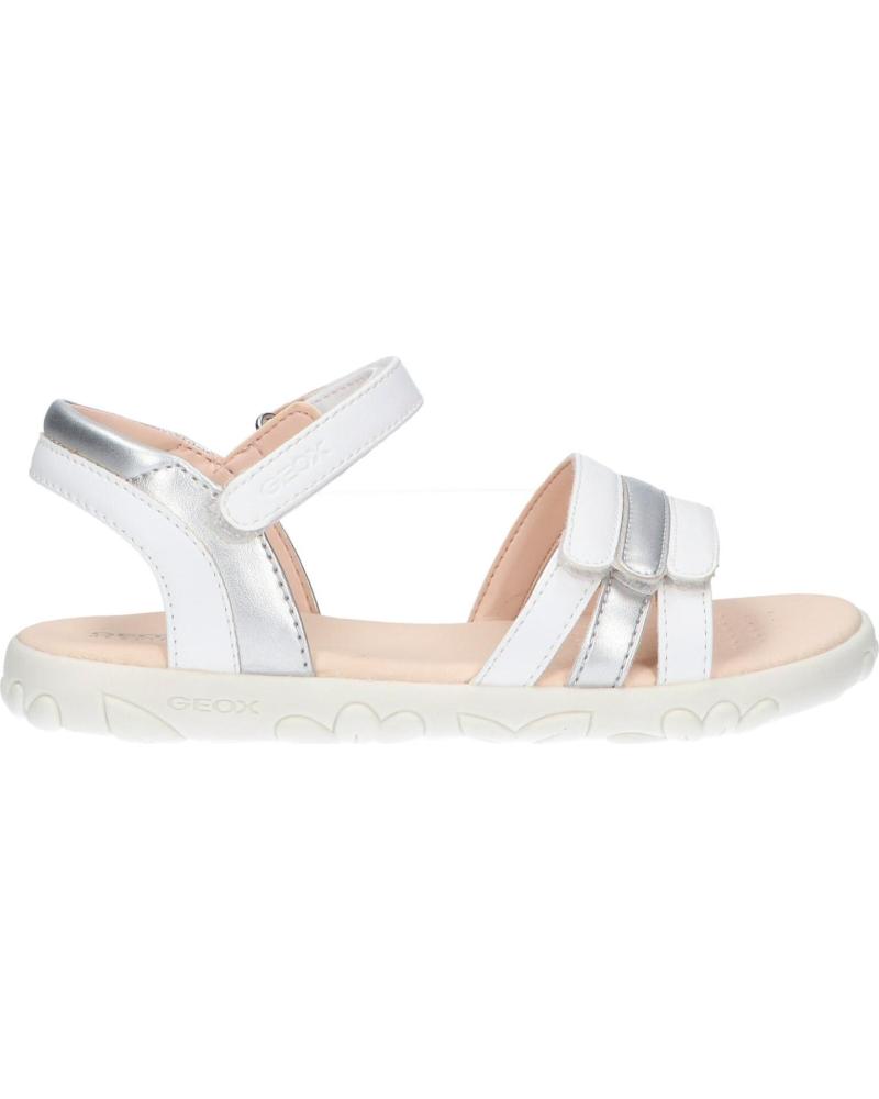 Sandali per Bambina GEOX J258ZA 054AJ J S HAITI C0007 WHITE-SILVER