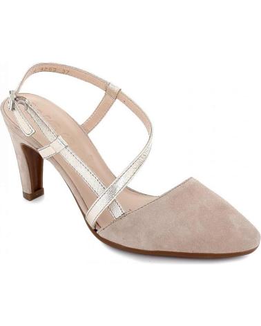Sandalias de Mujer WONDERS ZAPATOS PIEL ANTE BEIGE VESTIR ANTE-METALCRIS-TAUPE-PLATINO