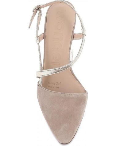 Sandalias de Mujer WONDERS ZAPATOS PIEL ANTE BEIGE VESTIR ANTE-METALCRIS-TAUPE-PLATINO