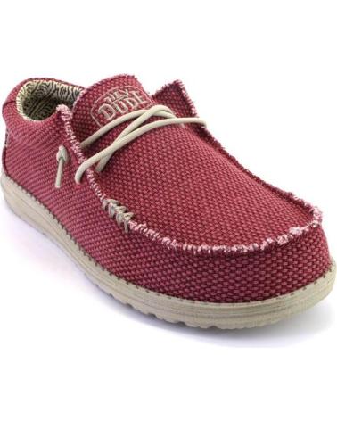 Scarpe per Uomo HEY DUDE WALLY BRAIDED LONAS DE HOMBRE MUY LIGEROS ROJO