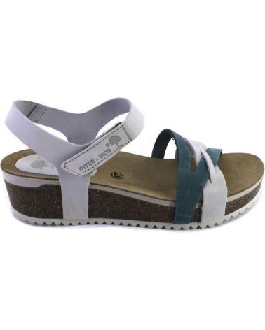 Sandálias de Mulher INTERBIOS 5803 SANDALIAS DE MUJER NOBUK CON VELC GRIS Y AZUL