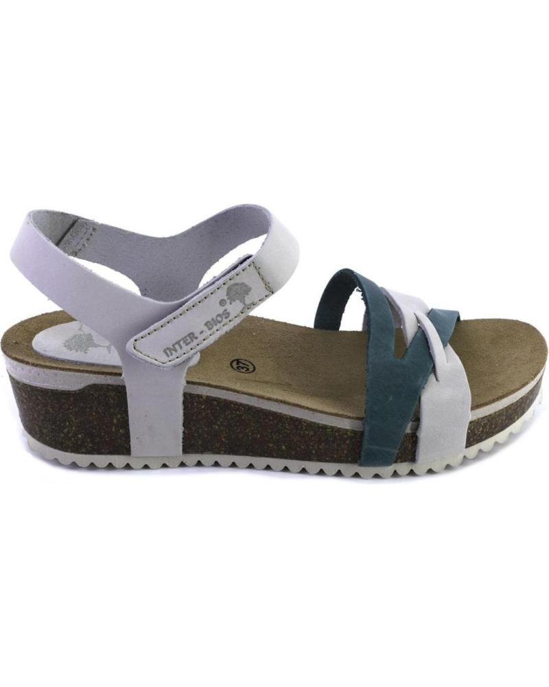 Sandálias de Mulher INTERBIOS 5803 SANDALIAS DE MUJER NOBUK CON VELC GRIS Y AZUL