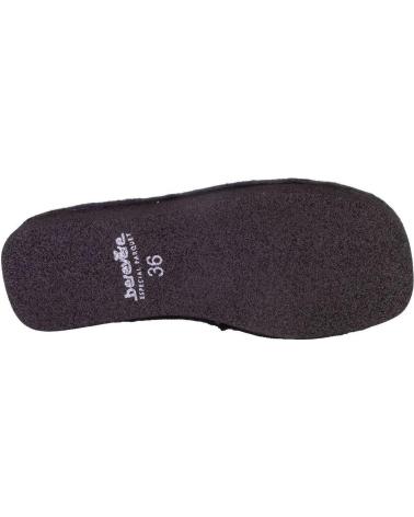 Pantufas de Mulher BEREVERE 3505 ZAPATILLAS DE CASA DE MUJER NEGRO
