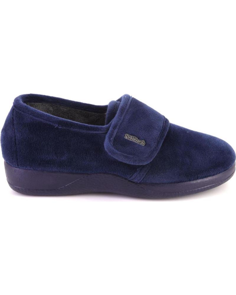 Pantofole per Donna DEVALVERDE 1149 ZAPATILLAS DE CASA CERRADA CON CUNA DE MUJER AZUL MARINO