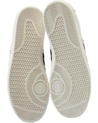 Man Trainers FRED PERRY B5305 300 B721 LEA-GRAPHIC BRAND MESH WHITE