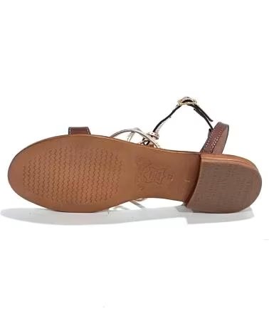 Sandalias de Mujer  SANDALIA PLAN CASUAL DE PIEL CON SUELA DE GOMA TAN
