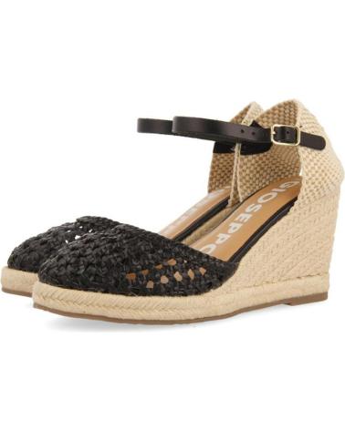 Sandales pour Femme GIOSEPPO ALPARGATAS DE PIEL TRENZADA CON CUNA ALTA DE YUTE SERIGNAN NEGRO