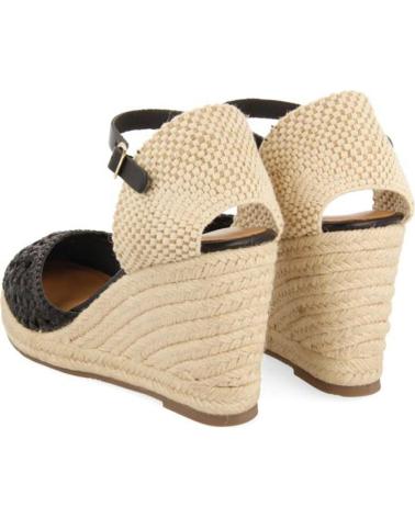 Sandales pour Femme GIOSEPPO ALPARGATAS DE PIEL TRENZADA CON CUNA ALTA DE YUTE SERIGNAN NEGRO