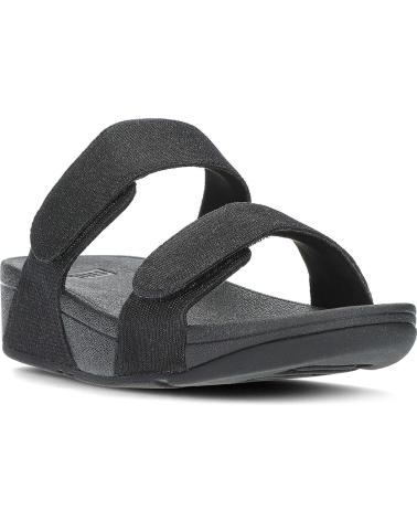 Sandalias-de-vestir-para-mujer-FITFLOP-SANDALIAS-FZ9-LULU-ADJUSTABLE-SHIMMERLUX-SLIDES-BLACK-