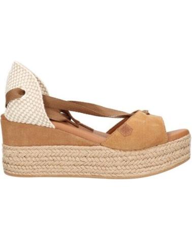 SANDALI PLATFORM POPA VALDES CB24103 CAMOSCIO CUOIO CUERO SERAJE