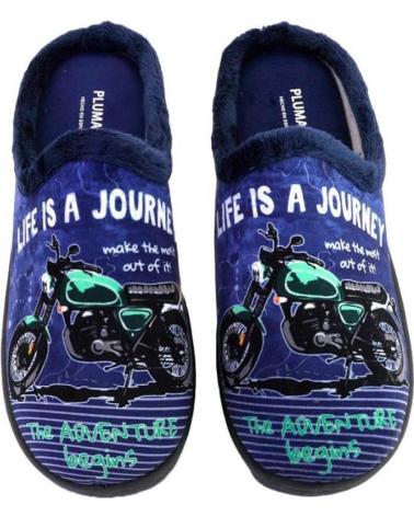 Pantufas de Homem PLUMAFLEX 12229MOTO ZAPATILLAS DE CASA DE HOMBRE AZUL MARINO