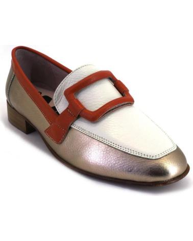 Halbschuhe für Damen NIVAL LINDA MOCASINES DE MUJER PIEL PLATINO