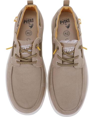 Schuhe für Herren walk in pitas ZAPATO NAUTICO DE HOMBRE MAUI DE - BEIGE BEIGE