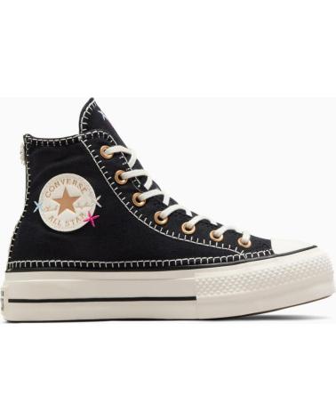 Sportivo per Donna CONVERSE A08731C CHUCK TAYLOR ALL STAR LIFT CRAFTED STITCHING PLATF BLACK-EGRET-GOLD