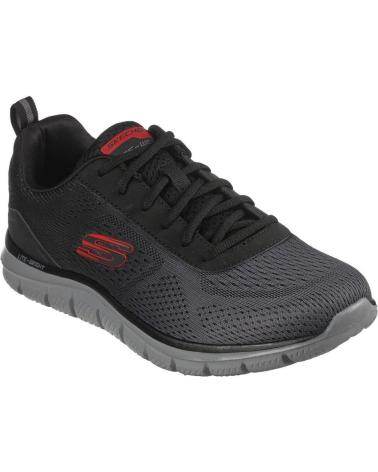 Deportivas de Hombre SKECHERS 232399 ZAPATILLAS CASUAL DE HOMBRE NEGRO Y ROJO