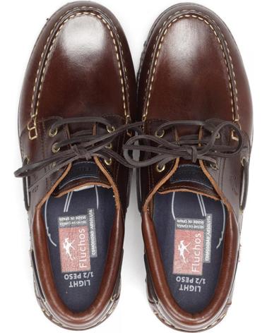 Schuhe für Herren fluchos - NAUTICOS CON CORDONES ELEGANTE DISCRETO ZAPATO CASTANO