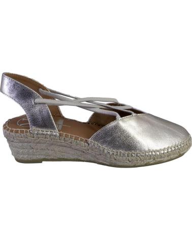 Woman Sandals VIGUERA 2007METAL ALPARGATAS DE CUNA CANAMO ESPARTO YUTE DE PLATINO