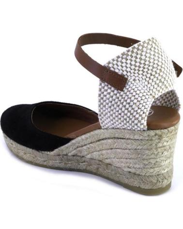 Sandalias de Mujer VIGUERA 2012VITELO ALPARGATAS DE CUNA CANAMO ESPARTO YUTE DE NEGRO