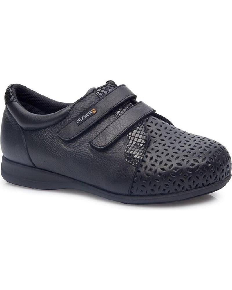 Zapatos de Mujer CALZAMEDI ZAPATO COMODO DOBLE VELCRO NEGRO