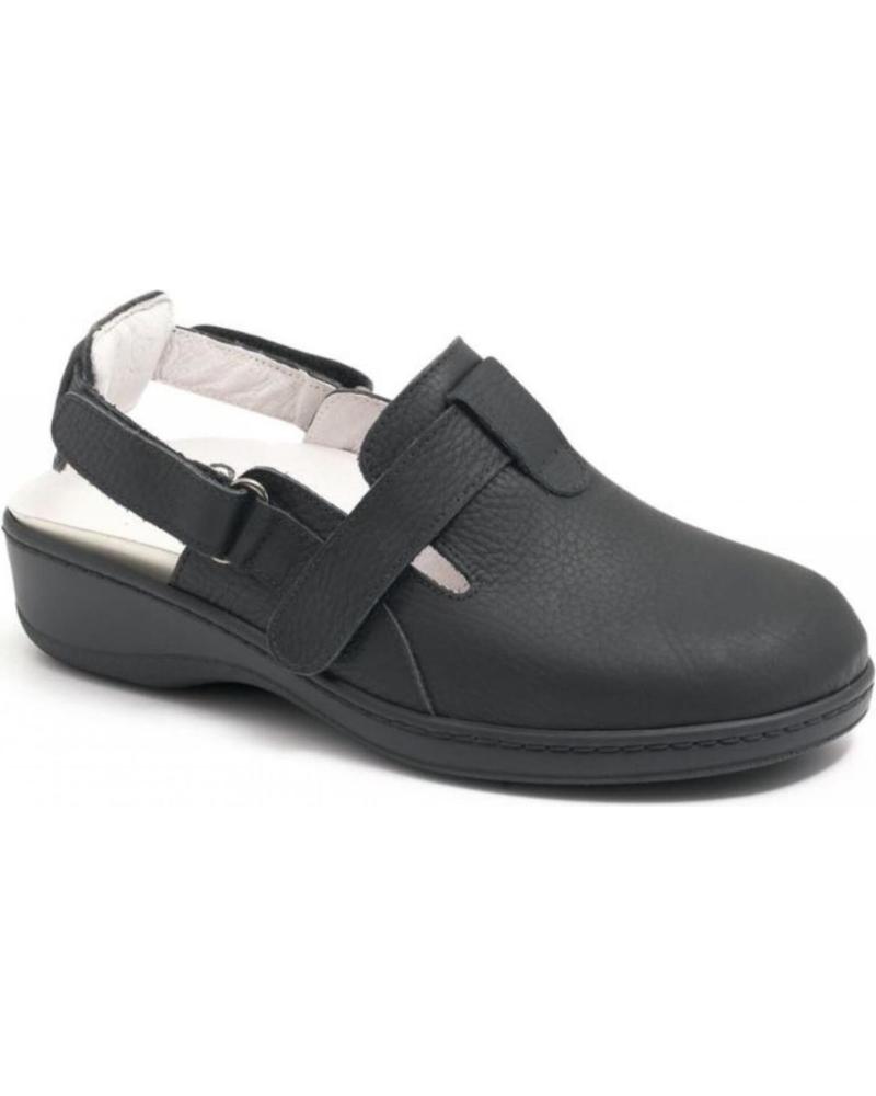 Woman Clogs CALZAMEDI ZUECO DOBLE VELCRO COMODO W NEGRO