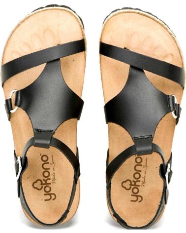 Sandalias de Mujer YOKONO SANDALIAS PLANAS CASUAL NEGRO