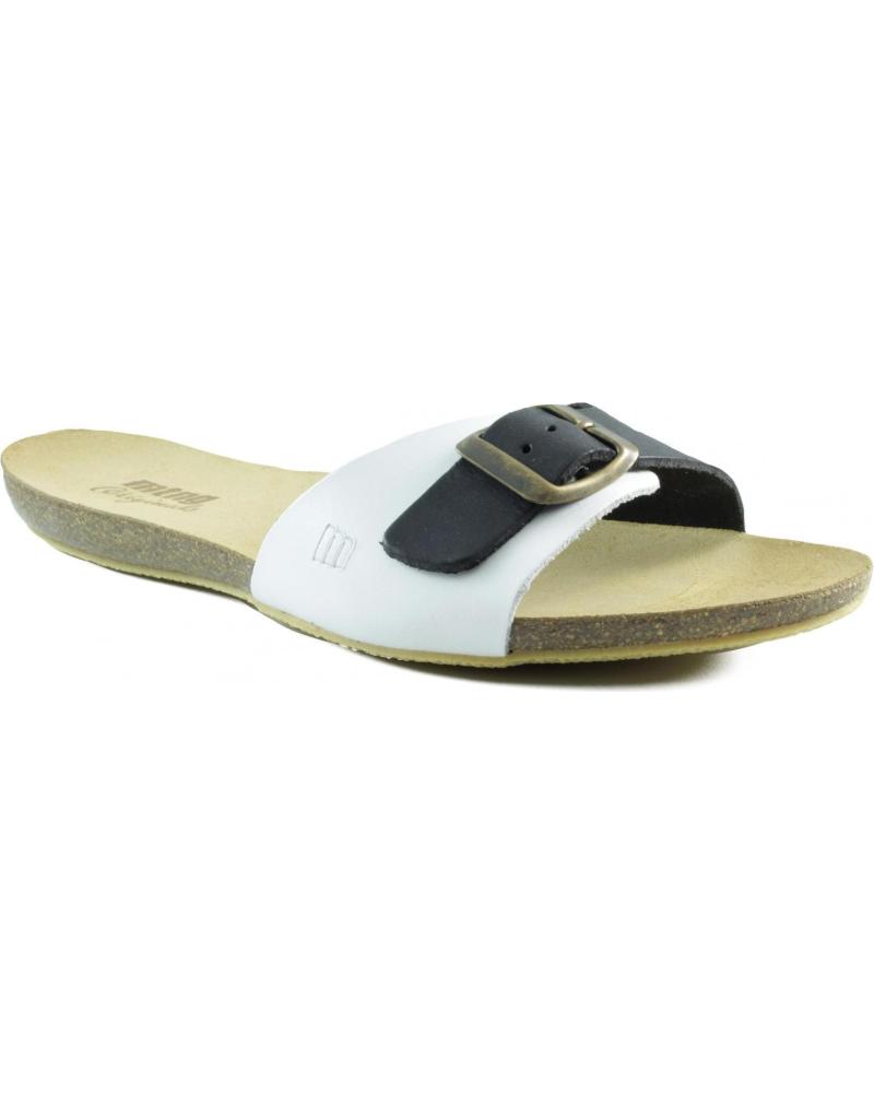 Woman Sandals MTNG MUSTANG VAQUETA SANDALIA ZUECO BLANCO