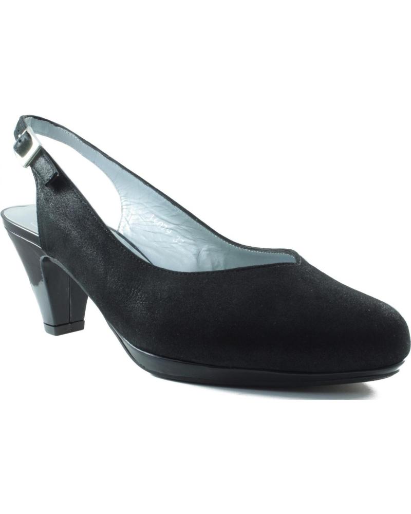 Zapatos de tacón de Mujer MONTESINOS SALON FIESTA POCO TACON ANCHO ESPECIAL NEGRO
