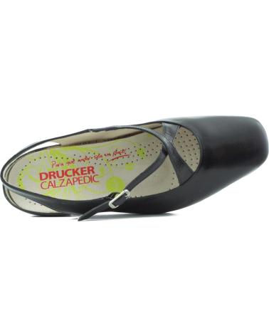 Zapatos de tacón de Mujer DRUCKER CALZAPEDIC ANATOMICO COMODO MUJER ANCHO FLEXIBLE NEGRO