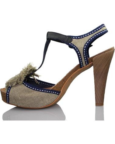Woman Sandals VIENTY BIO LAZO NATURAL CINTAS AZUL BEIG