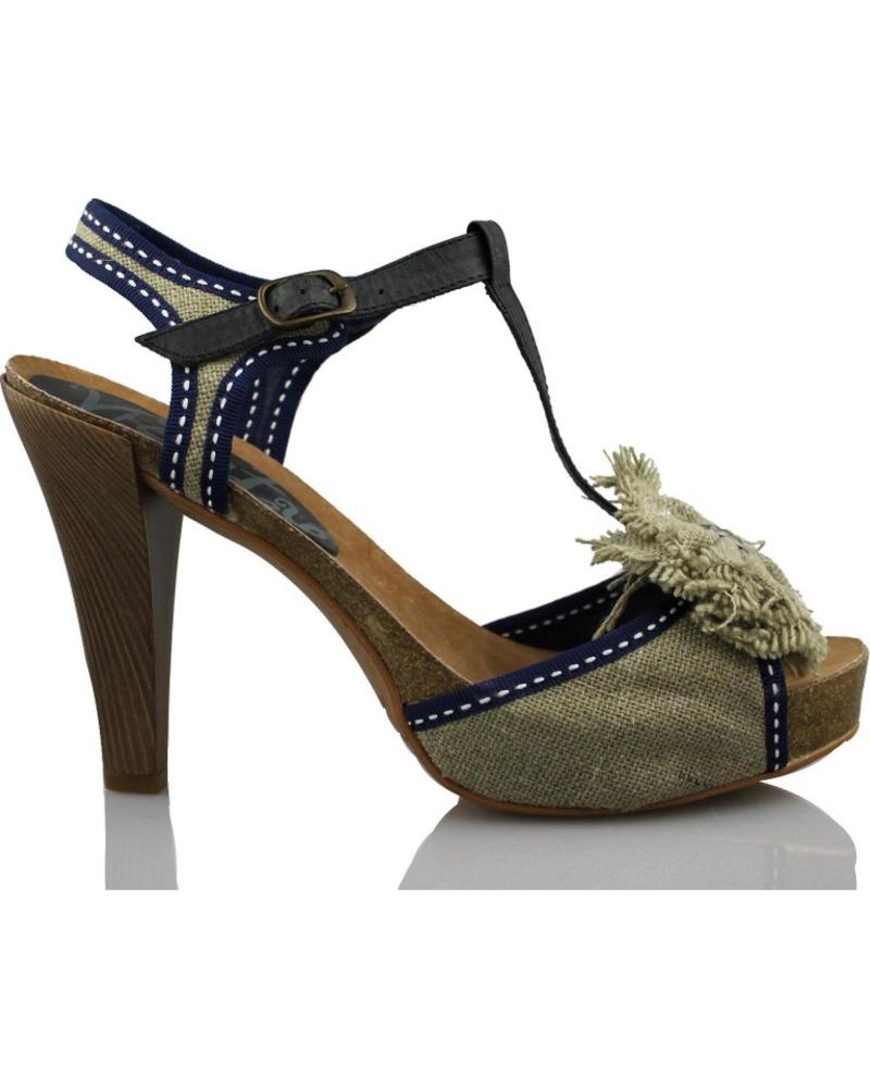 Woman Sandals VIENTY BIO LAZO NATURAL CINTAS AZUL BEIG