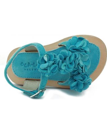Sandali per Bambina OCA LOCA SHOES OCA LOCA SANDALIA BEBE PIEL FLORES CELESTE