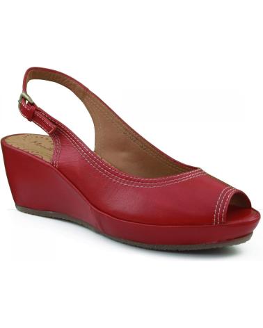 Sandalias de Mujer MONTESINOS CON CUNA MUY COMODA Y ANATOMICA ROJO