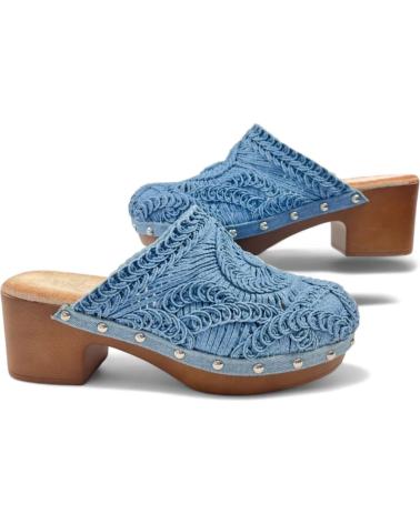 Zoccoli per Donna TIMBOS ZUECO TACON DE MADERA COLOR 129818 AZUL