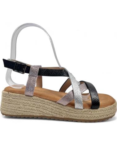 Sandálias de Mulher TIMBOS SANDALIA CUNA PLATAFORMA ESPARTO MUJER 129805 NEGRO