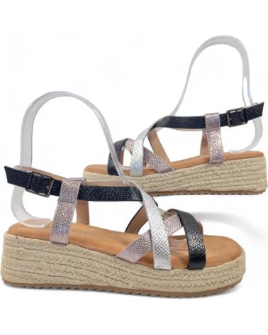 Sandálias de Mulher TIMBOS SANDALIA CUNA PLATAFORMA ESPARTO MUJER 129805 NEGRO