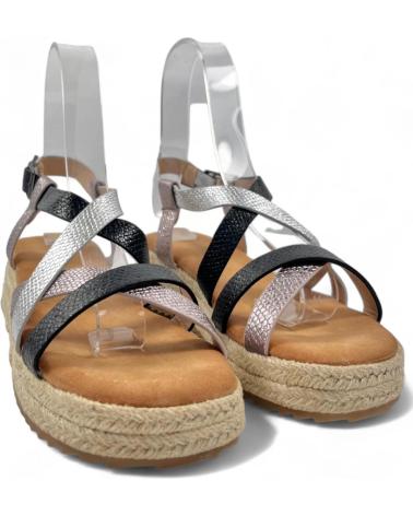 Sandálias de Mulher TIMBOS SANDALIA CUNA PLATAFORMA ESPARTO MUJER 129805 NEGRO