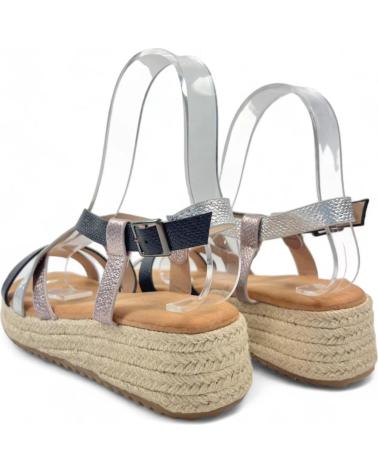Sandálias de Mulher TIMBOS SANDALIA CUNA PLATAFORMA ESPARTO MUJER 129805 NEGRO
