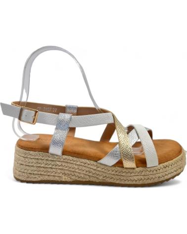 Sandálias de Mulher TIMBOS SANDALIA CUNA PLATAFORMA ESPARTO MUJER 129804 BLANCO