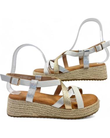 Sandálias de Mulher TIMBOS SANDALIA CUNA PLATAFORMA ESPARTO MUJER 129804 BLANCO