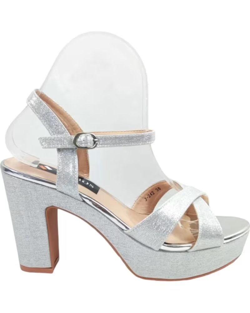 Sandálias de Mulher TIMBOS SANDALIA TACON FIESTA PLATA 129706 PLATEADO