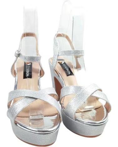 Sandálias de Mulher TIMBOS SANDALIA TACON FIESTA PLATA 129706 PLATEADO