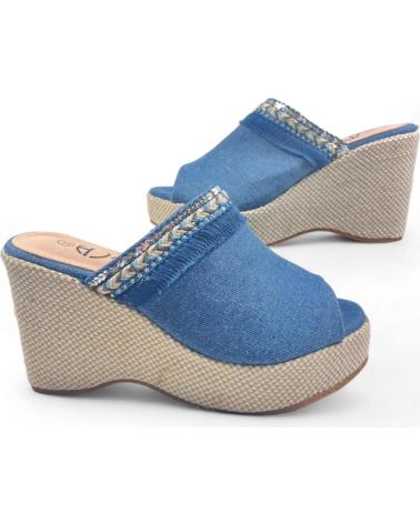 Zapatos de cuña per Donna TIMBOS ZUECO CUNA EN COLOR VAQUERO 129570 AZUL
