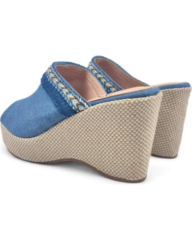 Zapatos de cuña per Donna TIMBOS ZUECO CUNA EN COLOR VAQUERO 129570 AZUL