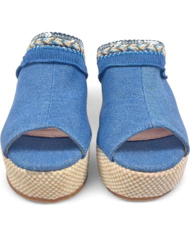 Zapatos de cuña per Donna TIMBOS ZUECO CUNA EN COLOR VAQUERO 129570 AZUL