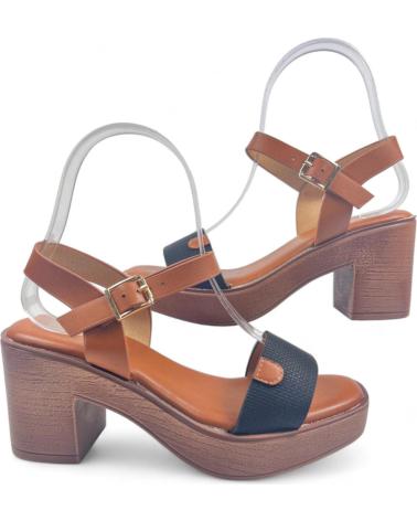 Sandali per Donna TIMBOS SANDALIA TACON MADERA MUJER 129490 NEGRO