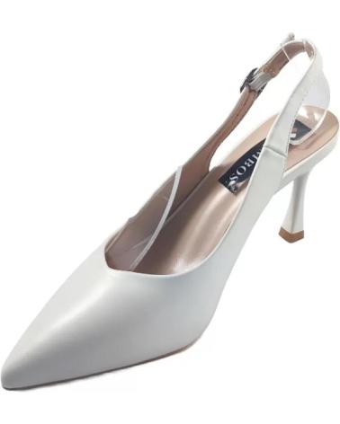 Sandalias de Mujer TIMBOS TACON DESTALONADO NOVIA 127539 BLANCO