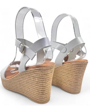 Woman Sandals TIMBOS SANDALIA DE PIEL CUNA ESPARTO MUJER 129560 BLANCO