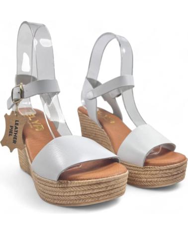 Woman Sandals TIMBOS SANDALIA DE PIEL CUNA ESPARTO MUJER 129560 BLANCO